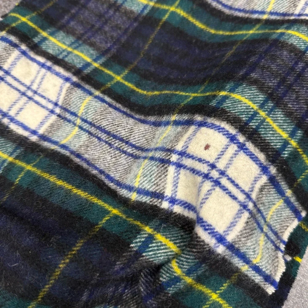 Lowland Glen Scarf Unisex OS Blue Green Plaid Good Wool Tartan Made in Scotland